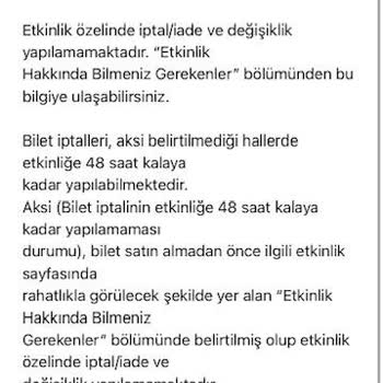 Bubilet Konser Biletimin İptal Edilememesi