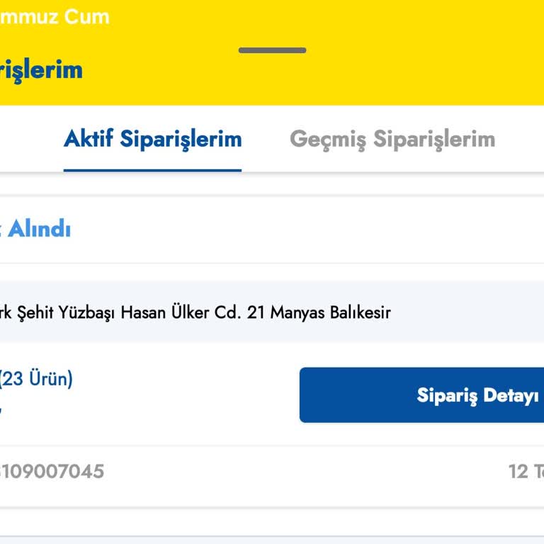 Şok Market Verilen Siparişlere İtiraz.