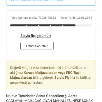 Karaca Züccaciye Karaca Ücret İadesini Yapmıyor