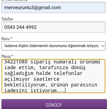 Sefamerve İade Olan Ürün Ellerine Ulaştığı Halde Paramı Vermiyorlar...