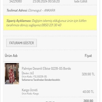 Sefamerve İade Olan Ürün Ellerine Ulaştığı Halde Paramı Vermiyorlar...