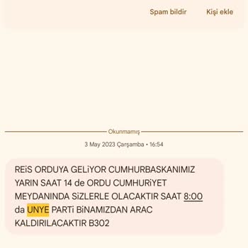 Ünye Belediyesi Biri Numaramı Kendi Numarası Gibi Kullanmış