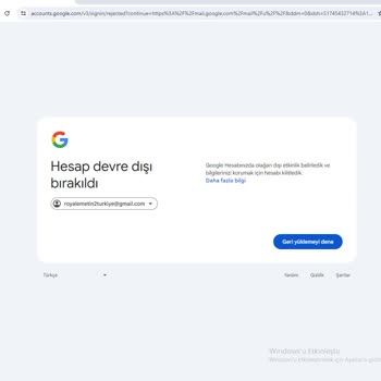 Gmail Hesabım Kitlendi Açılmıyor