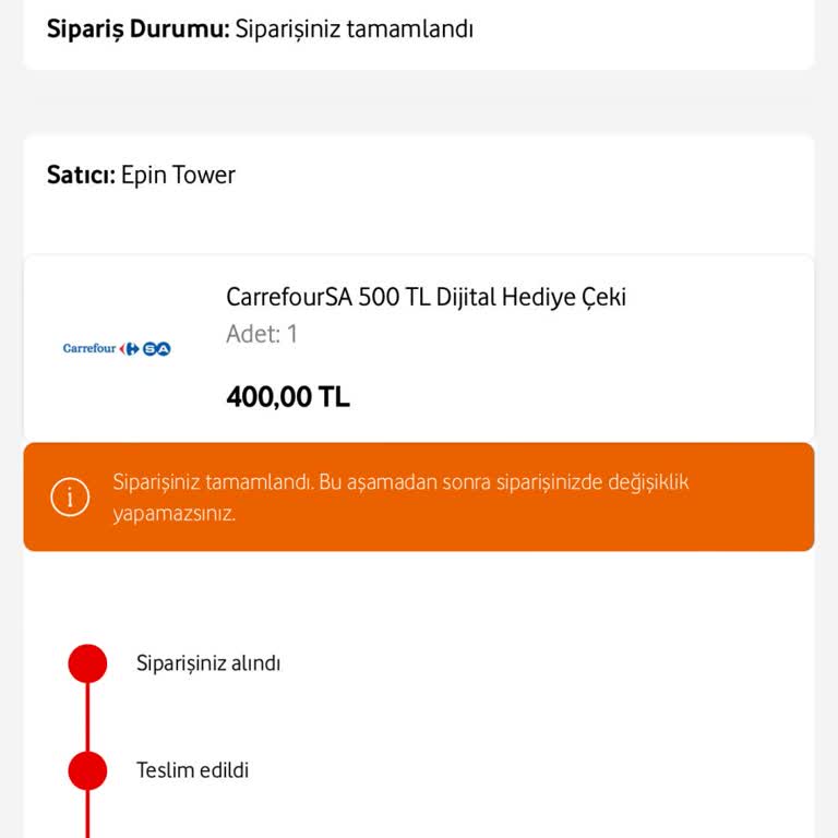 Vodafone Her Şey Yanımda Uygulamasından Aldığımız Dijital Çek Kullanılmış Geldi