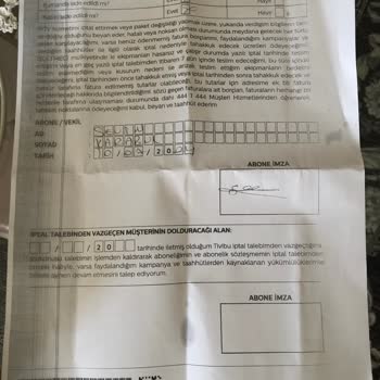 Türk Telekom'un İptal Başvurumuzu İşleme Almaması