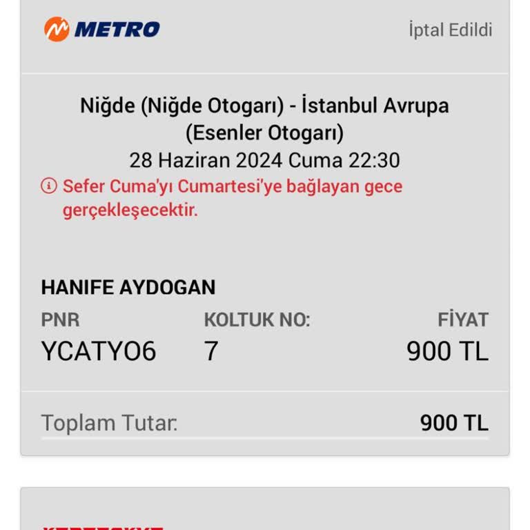 Obilet Bilet İademi Yapmadı