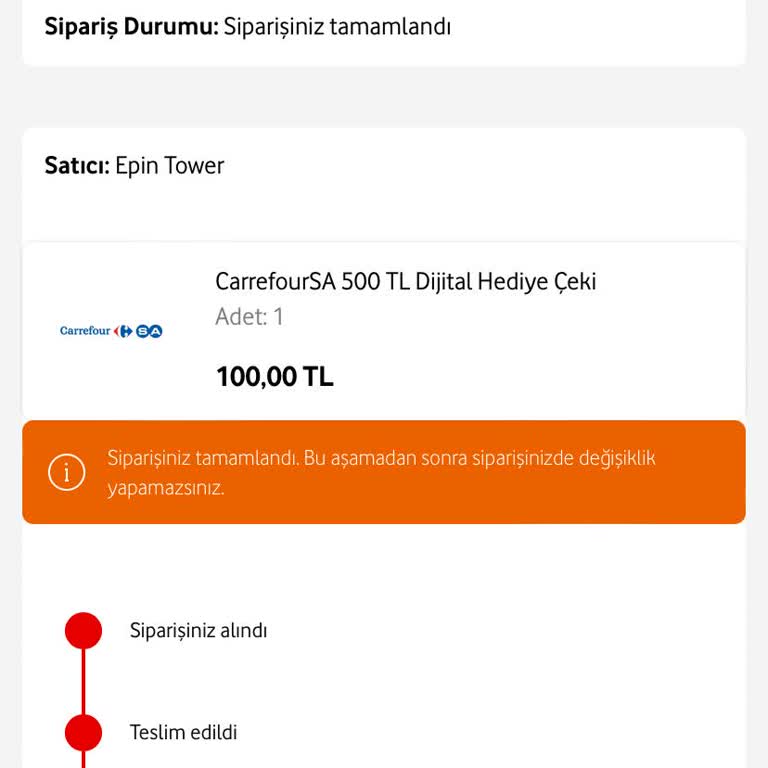 Vodafone Her Şey Yanımda Vodafone Ve Epin Tower Arasında Kalan Kullanılmayan Alışveriş Çeki Sorunu