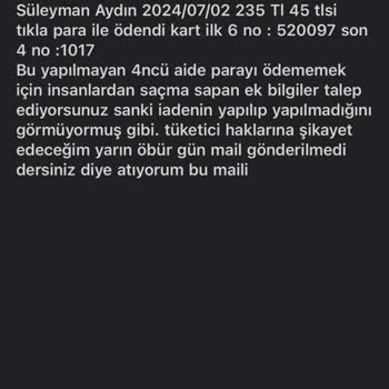 Tıkla Gelsin Neredeyse 1 Aydır İade Yapılmaması