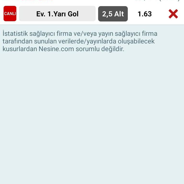 Nesine.com İstatistik Hatası