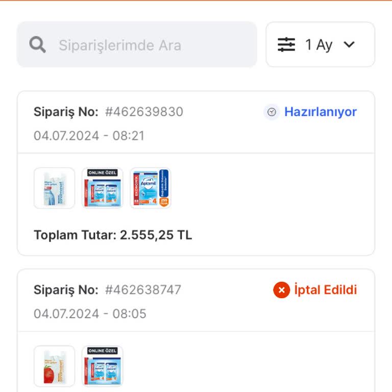 Migros Siparişimi Kendi Kendilerine İptal Ettiler.