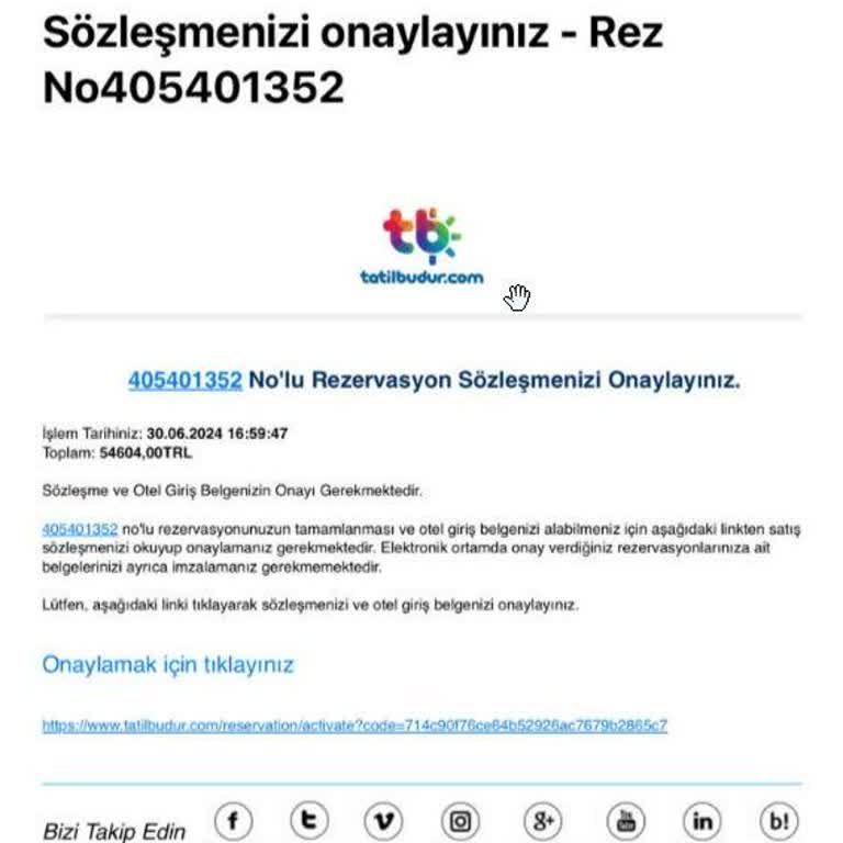 Tatilbudur Rezervasyon Güncelleme Memnuniyetsizliği