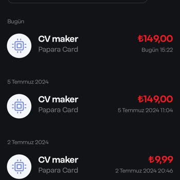 CV Maker İzinsiz Para Çekim