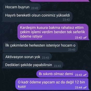 Telegram Aktivasyon Ödemesi Adı Altında İki Dfa Para Alıp Geri Ödeme Yapmadılar