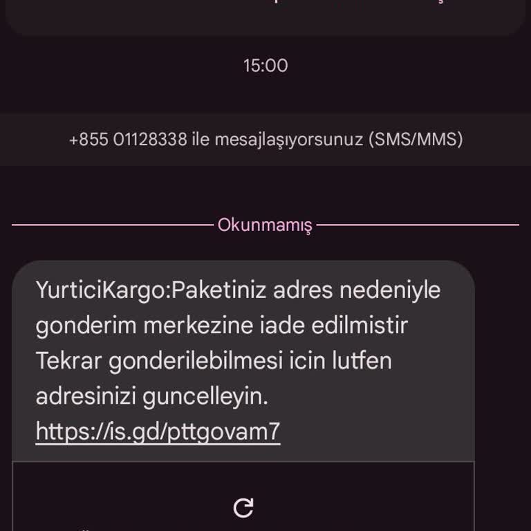 Newpttgov. Top +855 01128338 Gönderilen Yanıltıcı Mesajlar!