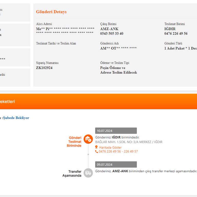 MNG Kargo Iğdır Şubesi Adrese Teslim Kargoyu Getirmiyor