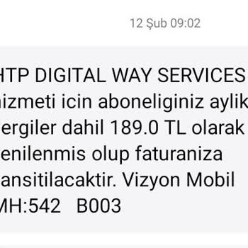 Vodafone Htp Digital Way Services Sl Hizmetinin Para İadesini İstiyorum