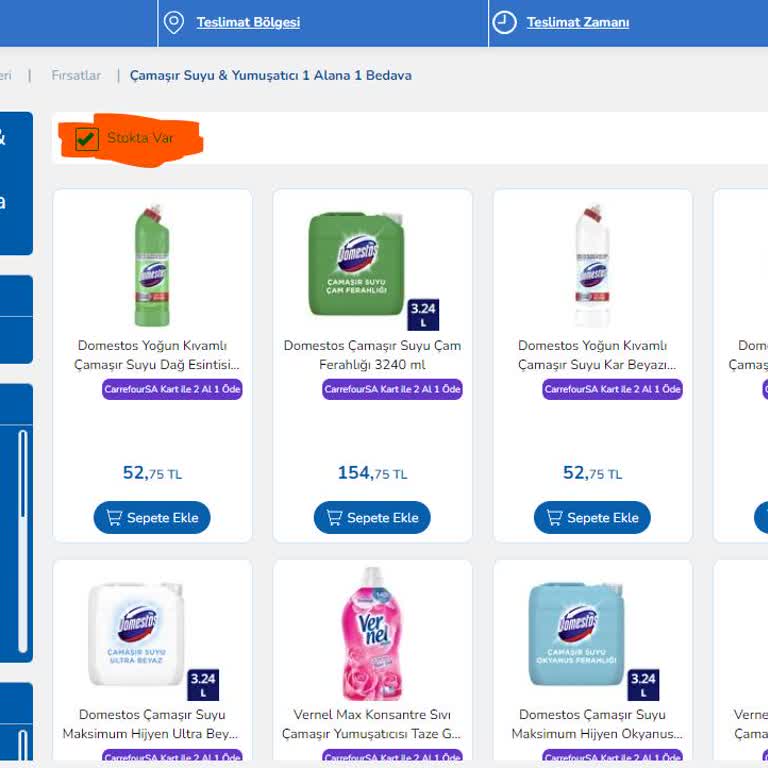 Carrefour SA Çamaşır Suyu & Yumuşatıcı 1 Alana 1 Bedava Kampanyası Hk.