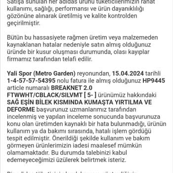 Adidas Spor Ayakkabı 2 Ayda Yırtıldı
