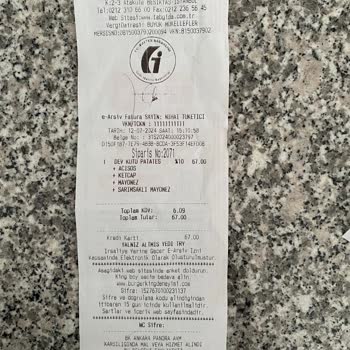 Burger King Haşlanmış ( Kızarmış) Patates