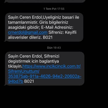 incikcincik 777EO7236C No Lu Siparişimle Alakalı Dönüş Bile Yapılmıyor.