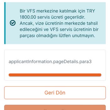 VFS Global Hata Kodu Veriyor