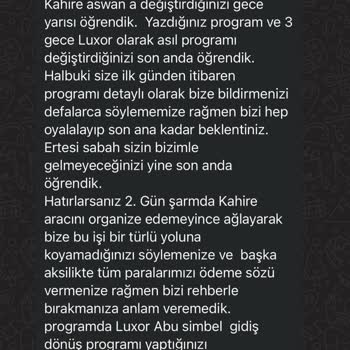 Pangea Voyage Mısır Turu Şikayet