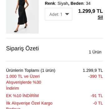 Koton Uygulaması Sipariş Sorunu