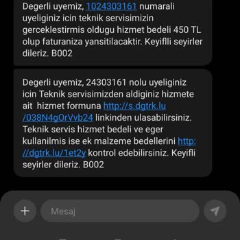 Haksız Talep Edilen Digiturk Servis Bedeli