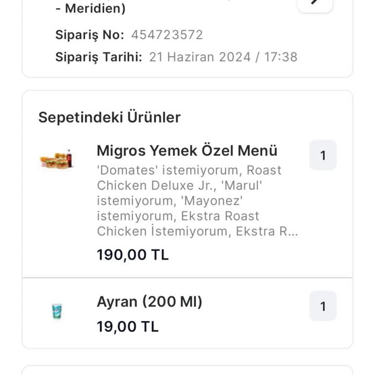 Migros İptal Edilen Siparişin Geri Ödemesi Yapılmadı