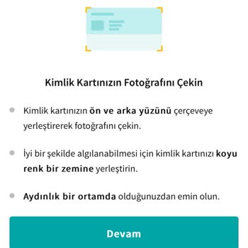Garanti BBVA Müşteri Olmak İçin Fotoğraf Çekilme Tuşu Olmaması