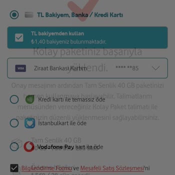 Vodafone Kolay Paket İçeriği