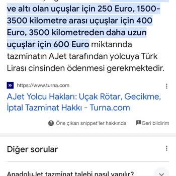 AJet (Anadolu Jet) Uçuş İptali Ve Mağduriyet Yaşadım