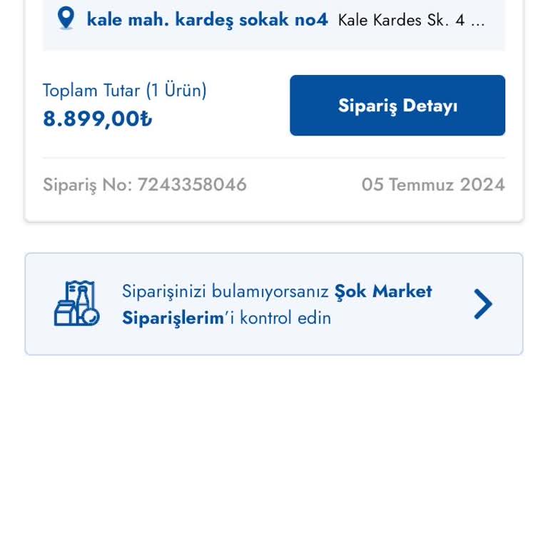 Cepte Şok Geciken Sipariş