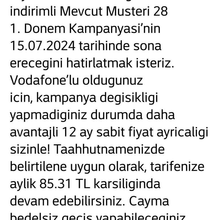 Vodafone "zorla", "rızam Haricinde" Tarifemi Değiştirmeye Çalışıyor