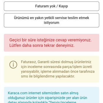 Karaca Züccaciye Karaca Garanti Sorunu