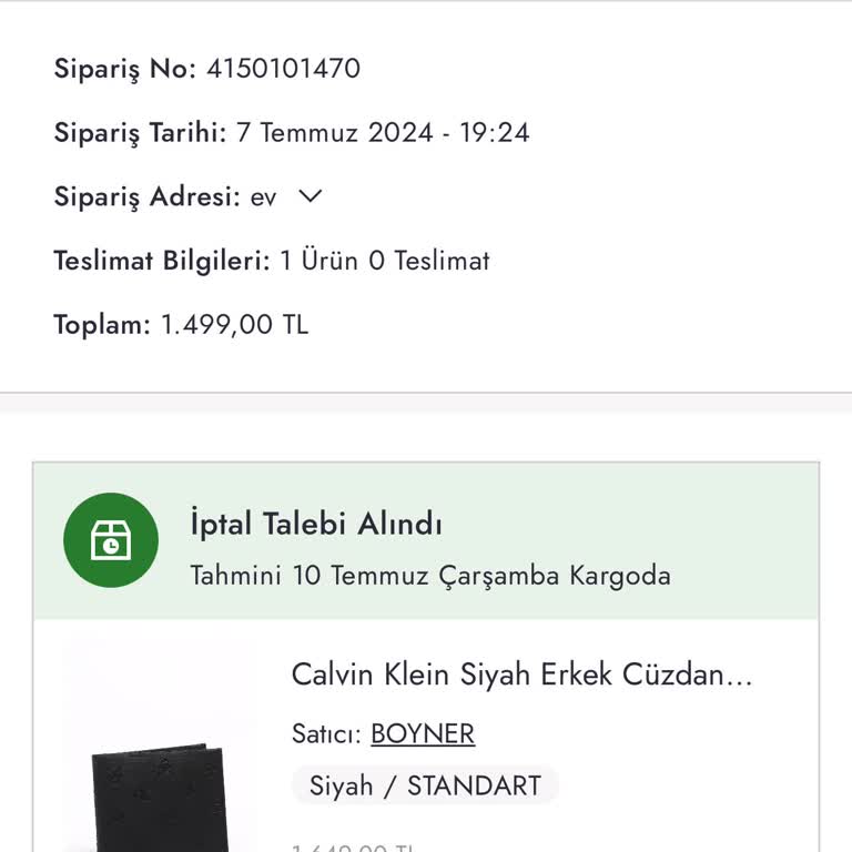 Boyner Aldığım Ürünü İptal Etti!