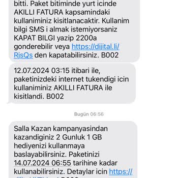 Turkcell Ani İnternet Kullanımı Düşüklüğü