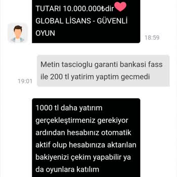 Matbet Hesaba Geçmeyen Paramı 1000 TL Daha Yatırırsam Aktif Olacakmış
