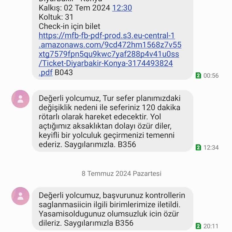 Kamil Koç Diyarbakır-Konya Seferi Ve İade Süreci Şikayeti