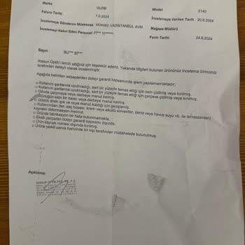 Atasun Optik Perakende Ticaret A. Ş Defolu Ürün Kabul Etmiyor