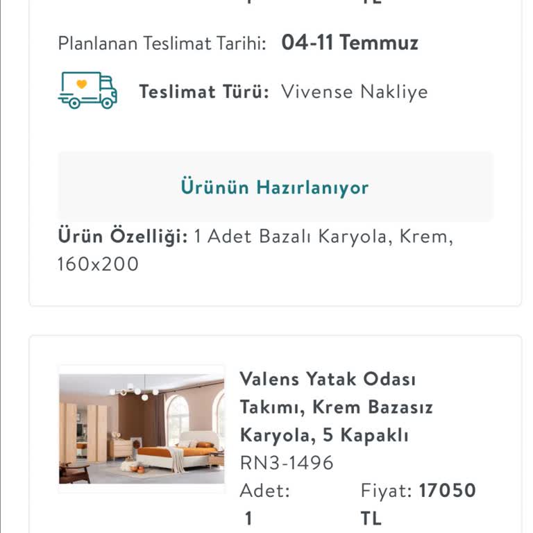 Vivense Mobilya Teslimatının Gecikmesi