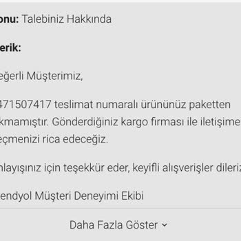 Trendyolmilla "İade Etmek İstediğiniz Ürün Paketten Çıkmadı" Sorunu