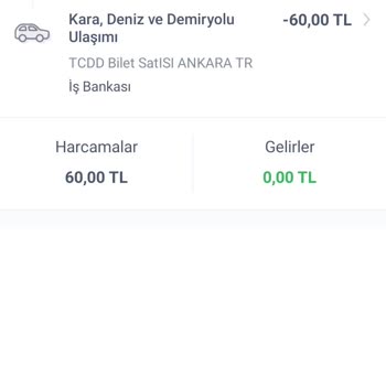 TCDD Satın Alınan Ama Ulaşmayan Bilet Bilgisi