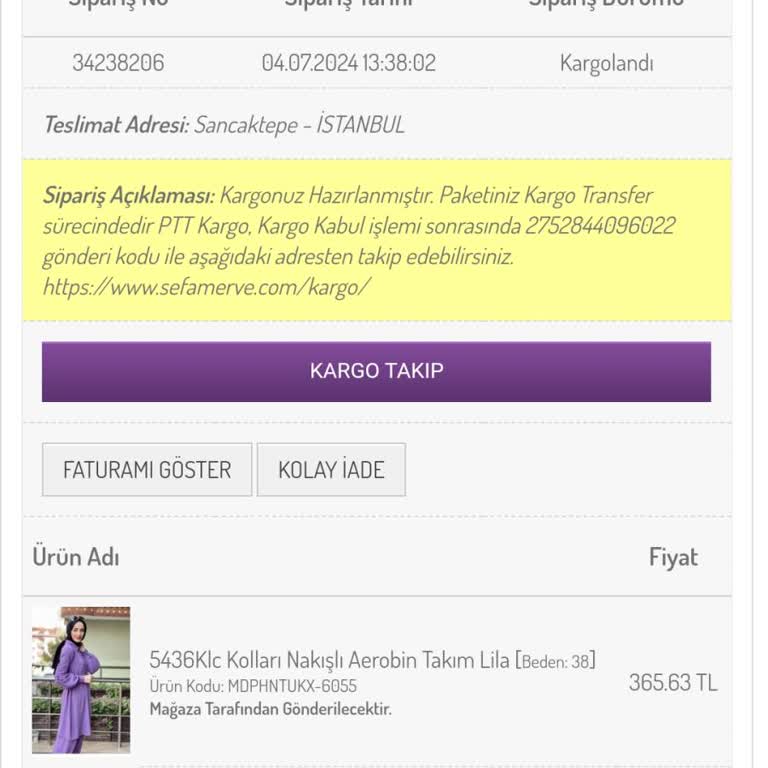 Sefamerve Eksik Ürün Gönderildi