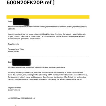 Pegasus Bol Puan İademi Yapmıyor