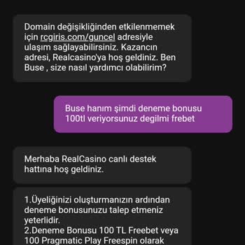 RealCasino Deneme Bonusu Kazanç Vermiyorlar