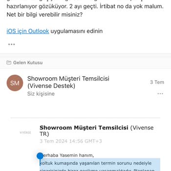 Vivense'den Koltuk Takımı Teslimatında Ve İade Sürecinde Büyük Hayal Kırıklığı
