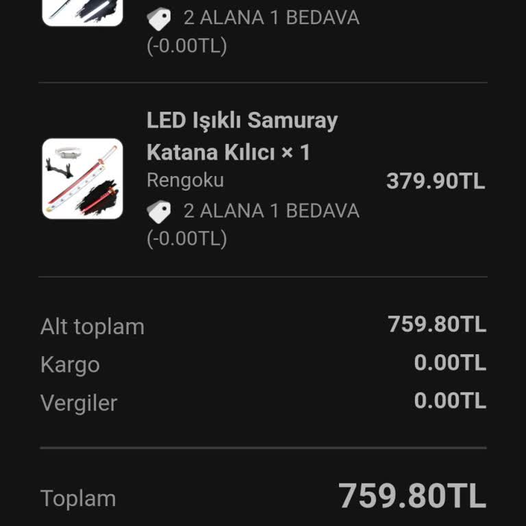 Samuray Katana Para İadesi İstiyorum