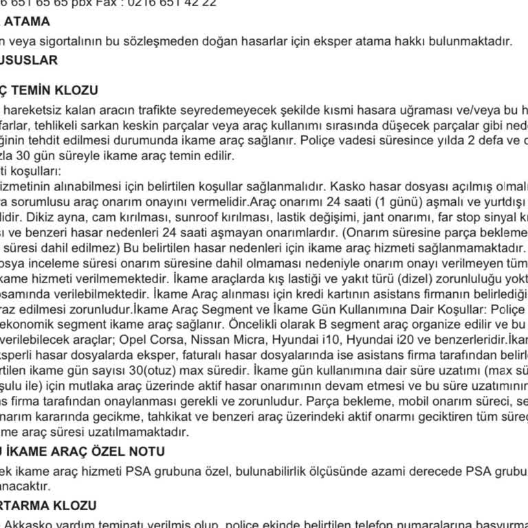 Aksigorta İkame Araç Problemi