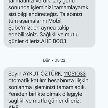 Anadolu Hayat Emeklilik Otomatik Katılım BES Eksik Para Sorunu